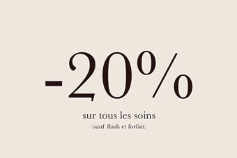 P-20% sur tous les soins du 23 au 30 juin 2018